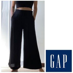 GAP Black High Rise Pleated Palazzo Wide Leg Pants